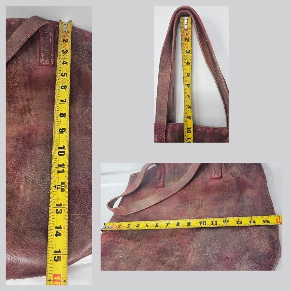 Rare Bed Stu Skye Leather Tote Bag Cobbler Series Pink Purple Whipstitch New - Picture 14 of 16